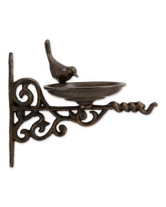 WALL MOUNTED ORNATE CAST IRON BIRD FEEDER